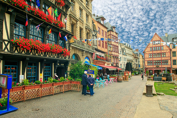 Rouen's colourful centre