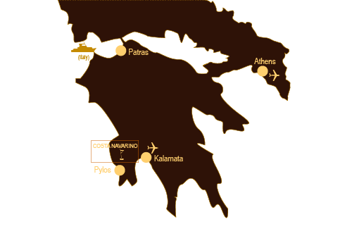 Greek golf holiday destinations map