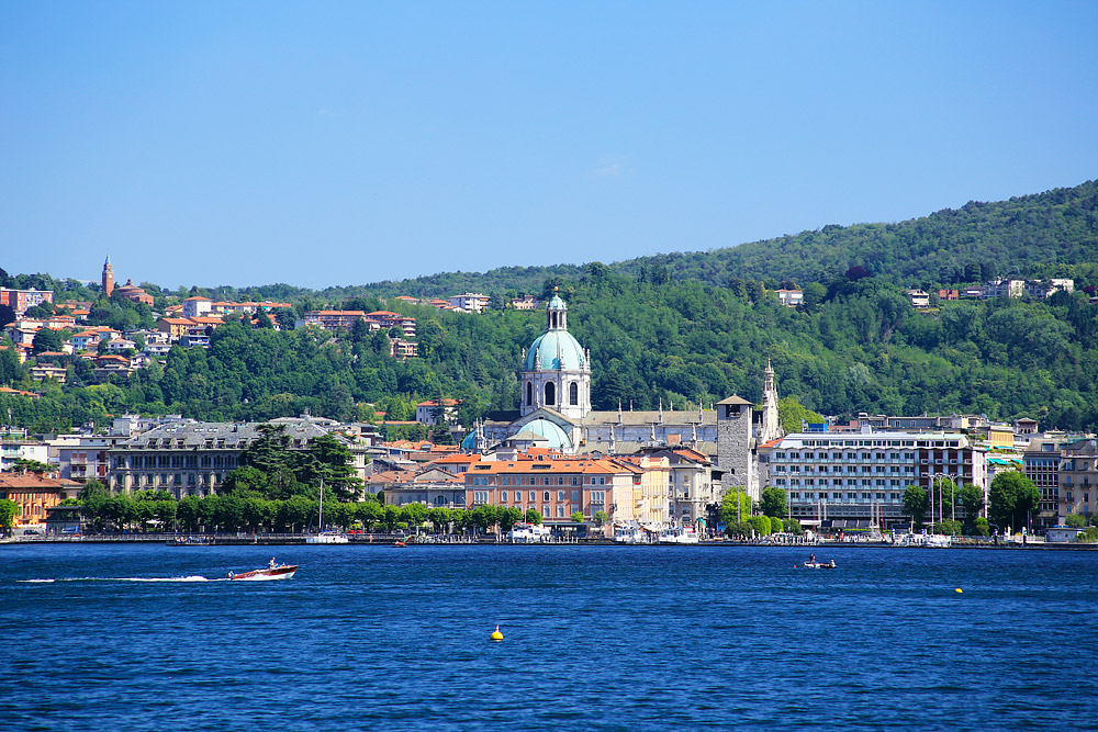 Como town from the lake