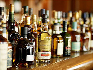 Scottish whisky bottles
